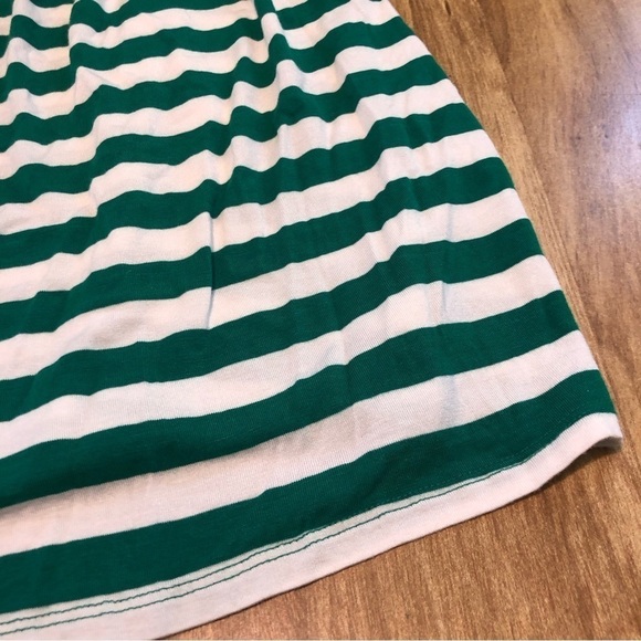 Lane Bryant Striped Green White Top T Shirt Size 14/16 Elastic Shoulder - Picture 2 of 5